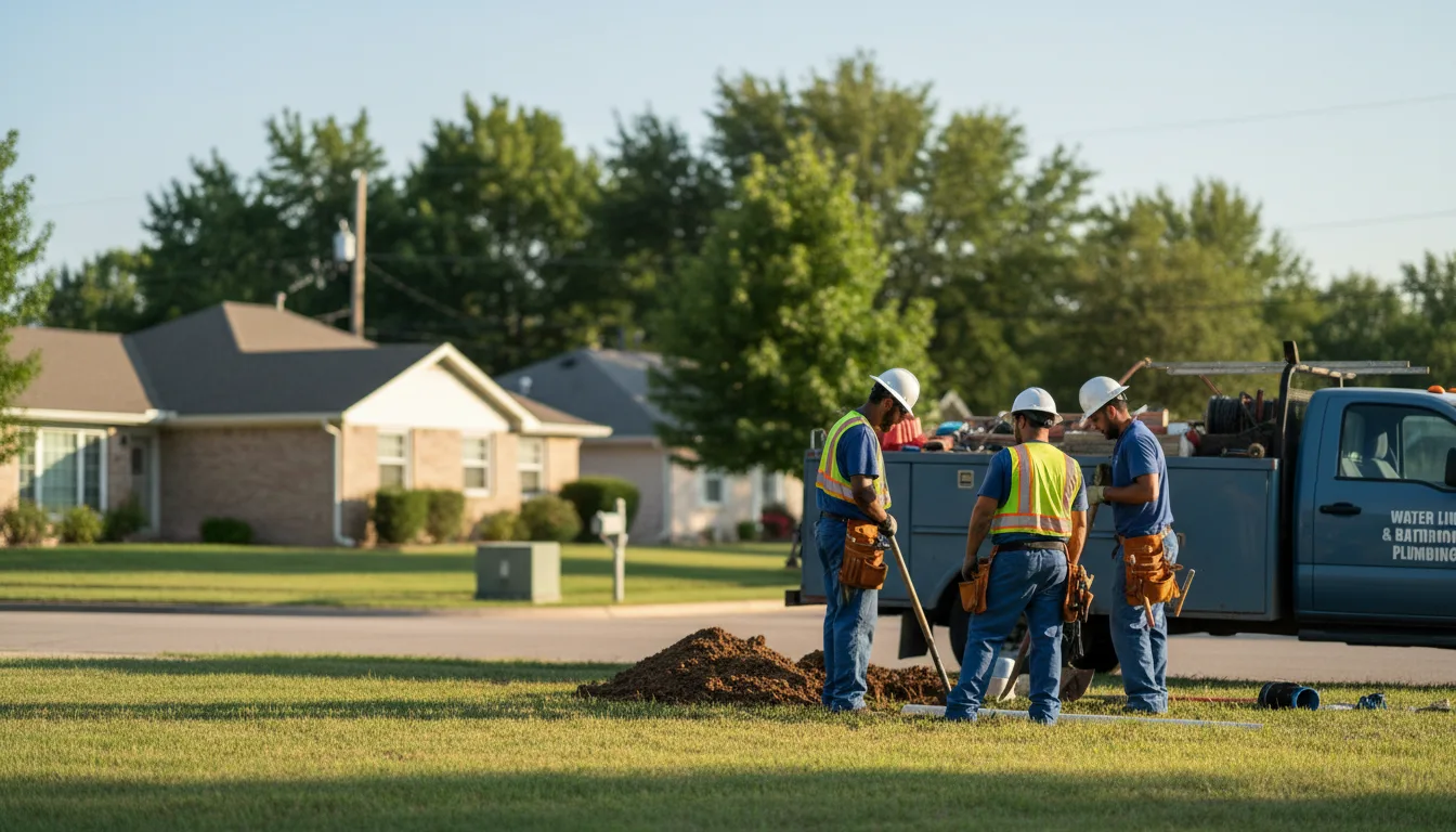 Residential water line and bathroom plumbing service in Rosedale, IN